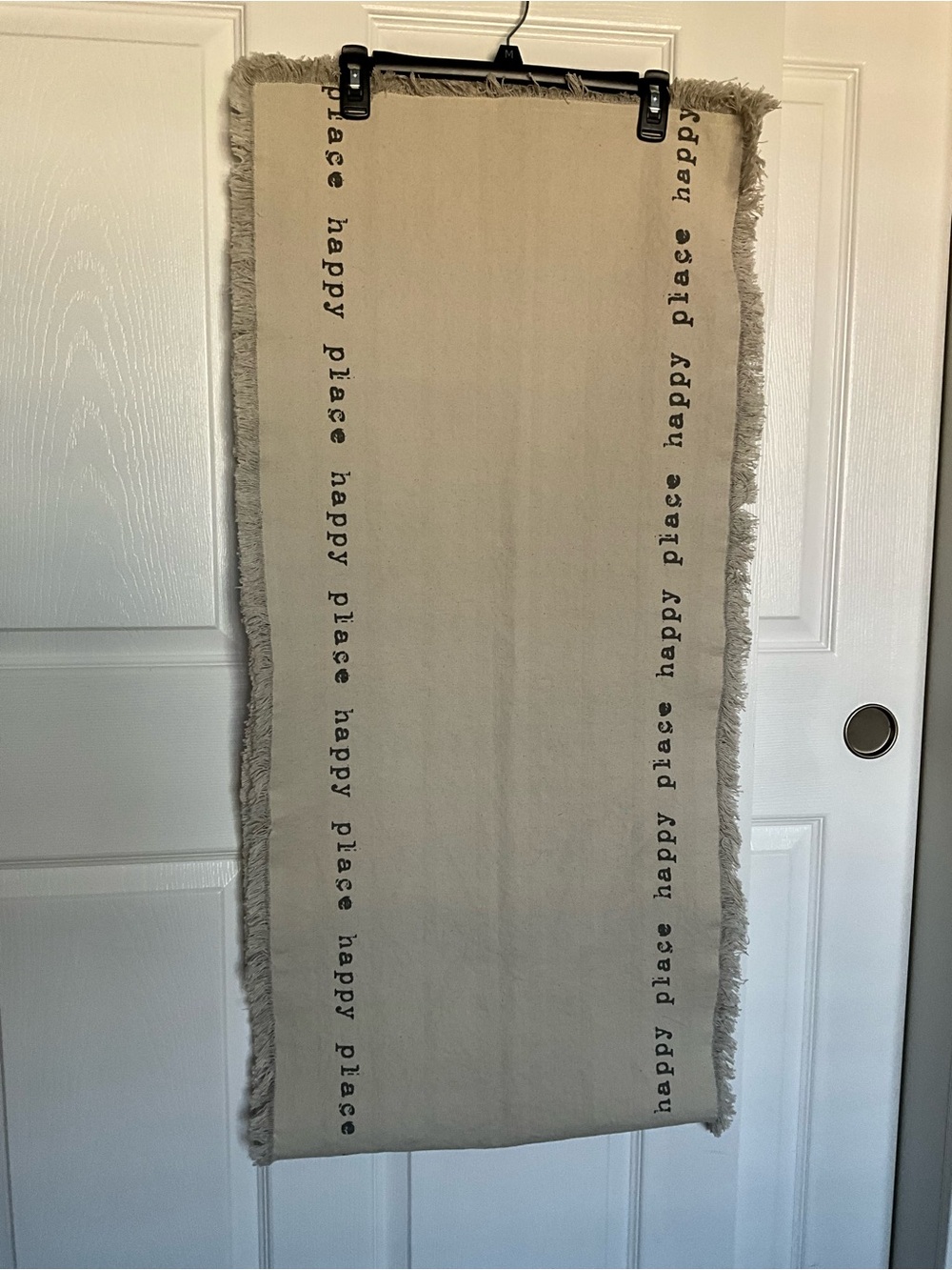Mud Pie Pioneering 'Happy Place' Fringe Table Runner